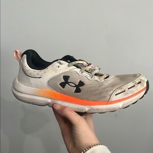Under Armour White and Orange Running Shoe